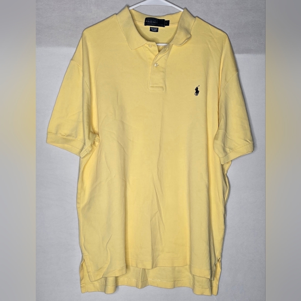 Polo By Ralph Lauren Men's Large Polo Short Sleeve Butter Yellow 100% Cotton